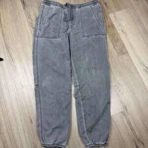 Gap Women's Jogger Pants Small Gray Elastic Waist Drawstring Utility Casual
